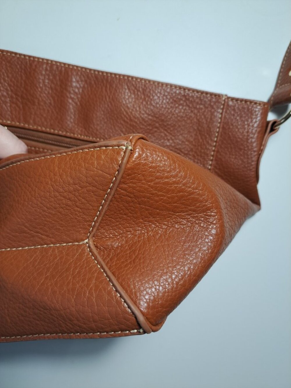 Montana West Select Pebbled Leather Hobo Shoulder Bag Purse Gold Hardware Brown - Picture 6 of 16